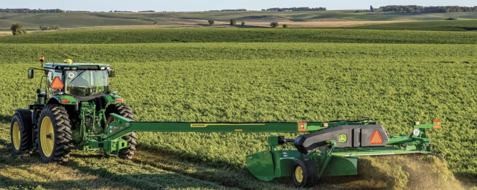 John Deere machine in a field